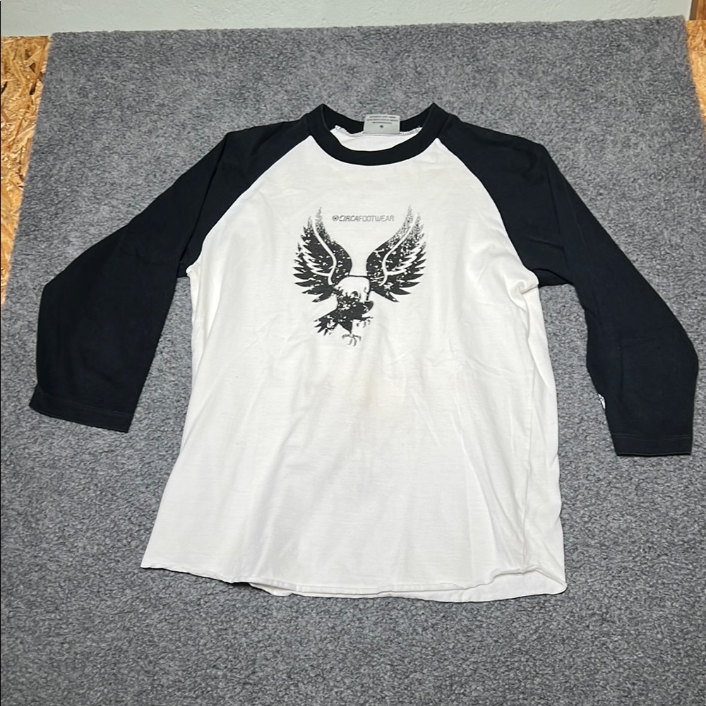 Circe Footwear Black and White 3/4 Length Baseball Tee
